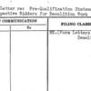 Form Letter re: Pre-Qualification Statement of Prospective Bidders for Demolition Work