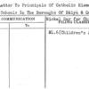 Form Letter To Principals of Catholic Elementary And High Schools In The Boroughs Of Bklyn & Queens re: