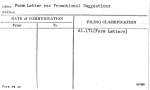 Form Letter re: Promotional Suggestions