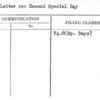 Form Letter re: Second Special Day