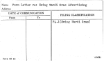 Form Letter re: Swing Mardi Gras Advertising