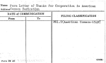 Form Letter of Thanks for Cooperation in American Common Dedication