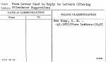 Form Letter Used to Reply to Letters Offering Attendance Suggestions