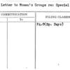 Form Letter to Women's Groups re: Special Days