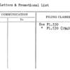 Form Letters & Promotional List