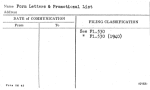 Form Letters & Promotional List