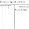 Form Letters re: Special Activities