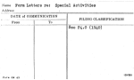 Form Letters re: Special Activities