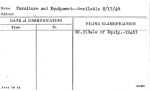 Furniture and Equipment--Available 8/17/40