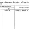Furniture & Equipment Inventory of Board of Design