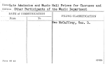 Gate Admission and Music Hall Prices for Choruses and Other Participants of the Music Department