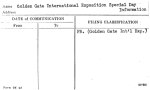 Golden Gate International Exposition Special Day Information