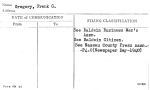 Gregory, Frank G.