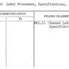 Gummed Label Procedure, Specifications, etc.