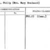Hewes, Philip (Mrs. Mary Brainerd)