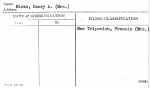Hicks, Henry A. (Mrs.)