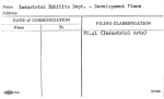 Industrial Exhibits Dept. - Development Plans