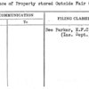 Insurance of Property stored Outside Fair Grounds
