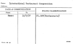 International Restaurant Corporation