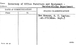 Inventory of Office Furniture and Equipment - Merchandising Department
