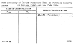 Inventory of Office Furniture Held in Purchase Reserve At College Point and the Fair Site