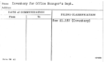 Inventory for Office Manager's Dept.