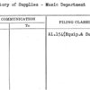 Invetory of Supplies - Music Department