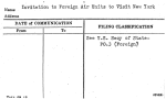 Invitation to Foreign Air Units to Visit New York