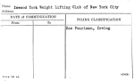 Inwood York Weight Lifting Club of New York City