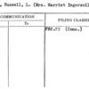 Jones, Russell, L. (Mrs. Harriet Ingersoll)