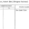 Kraeuter, Robert (Mrs.) (Program Chairman)