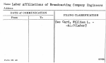 Labor Affiliations of Broadcasting Company Engineers