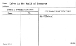 Labor in the World of Tomorrow