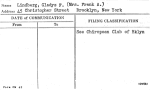 Lindberg, Gladys F. (Mrs. Frank A.)