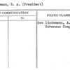 Lindemann, E.A. (President)