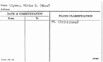 Lipman, Miriam H. (Miss)