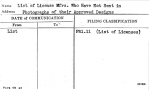 List of License Mfrs. Who Have Not Sent in Photographs of their Approved Designs