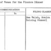 List of Women for the Finance Dinner