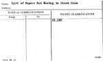 List of Papers Not Moving in Stock Room