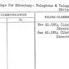 Listings for Directory- Telephone & Telegraph Division
