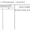 Lists & Bibliographies - Recreation
