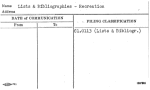 Lists & Bibliographies - Recreation