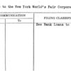 Loans to the New York World's Fair Corporation