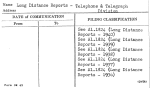 Long Distance Reports - Telephone & Telegraph Division