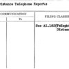 Long Distance Telephone Reports
