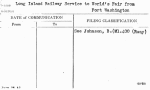 Long Island Railway Service to World's Fair from Port Washington
