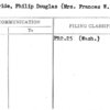 Macbride, Philip Douglas (Mrs. Frances W.)