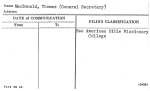 MacDonald, Thomas (General Secretary)