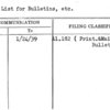 Mailing List for Bulletins, etc.