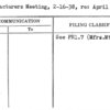 Manufacturers Meeting, 2-16-38, re: April 30, 1938 Program